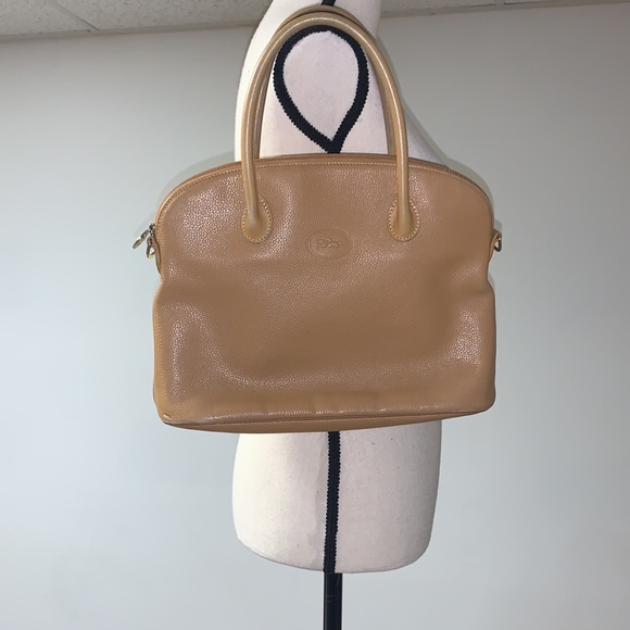 Longchamp Pebble Leather Dome Handbag